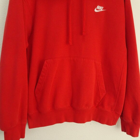 Vintage Nike Pullover Hoodie Logo Check Sweatshirt Men's Red Oversize Small - Picture 3 of 8